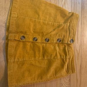 Orange-yellow corduroy mini skirt